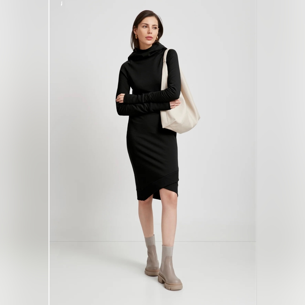 Marcella Walker sweatshirt hoodie dress XS/S black